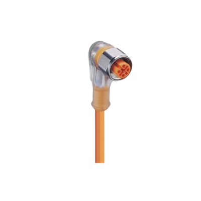 M12 A-code vrouwelijk haaks met LED PVC oranje F&B